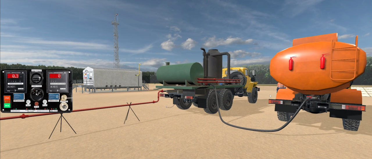 Тренажер Имитация процесса очистки эксплуатационной колонны и труб от отложений парафина 2