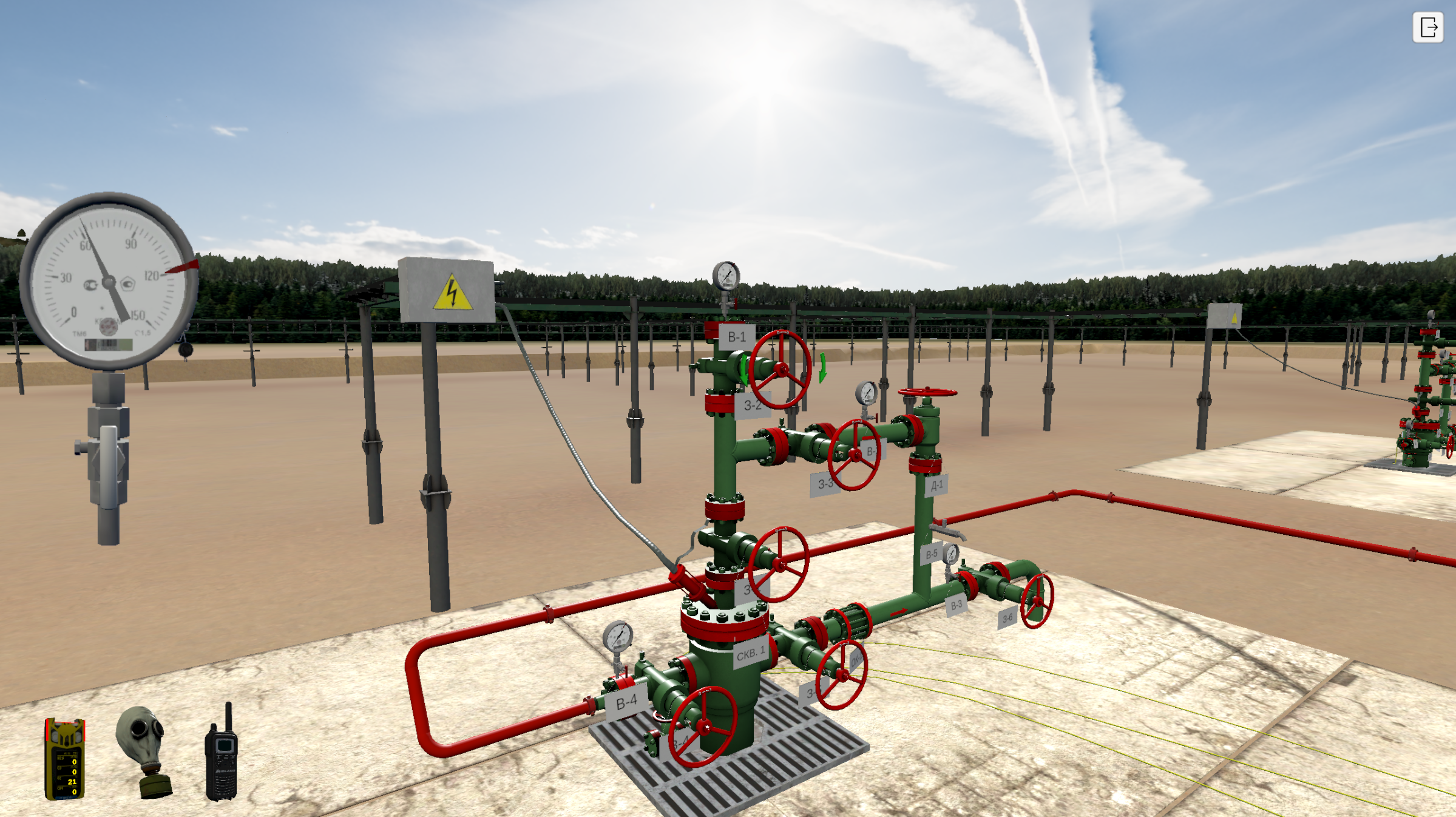 Тренажер Имитация процесса очистки эксплуатационной колонны и труб от отложений парафина 3
