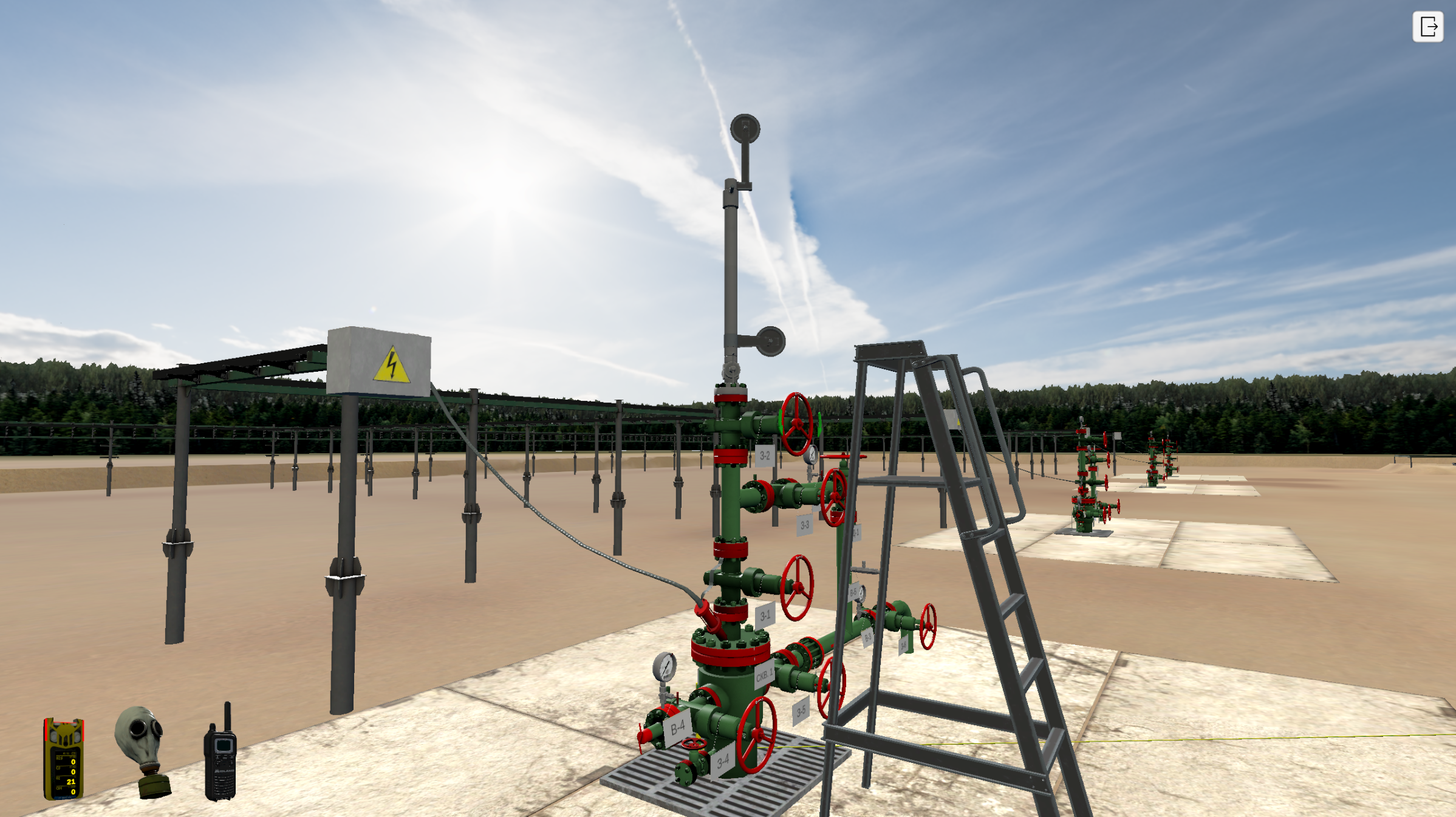 Тренажер Имитация процесса очистки эксплуатационной колонны и труб от отложений парафина 5