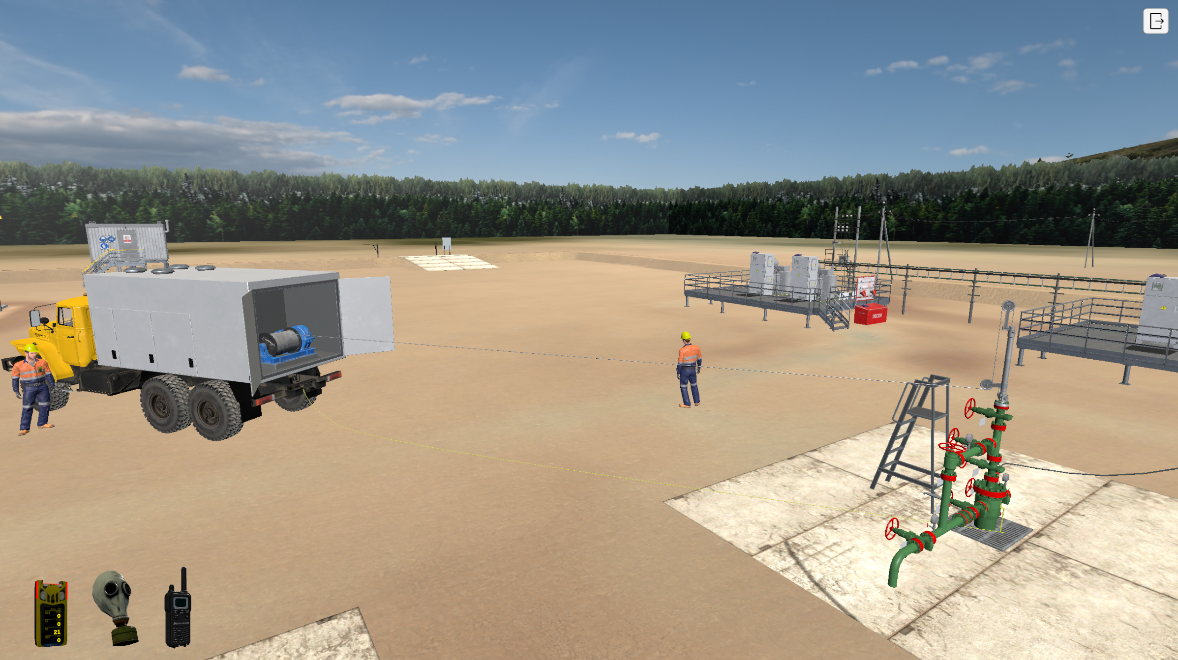 Тренажер Имитация процесса очистки эксплуатационной колонны и труб от отложений парафина 4